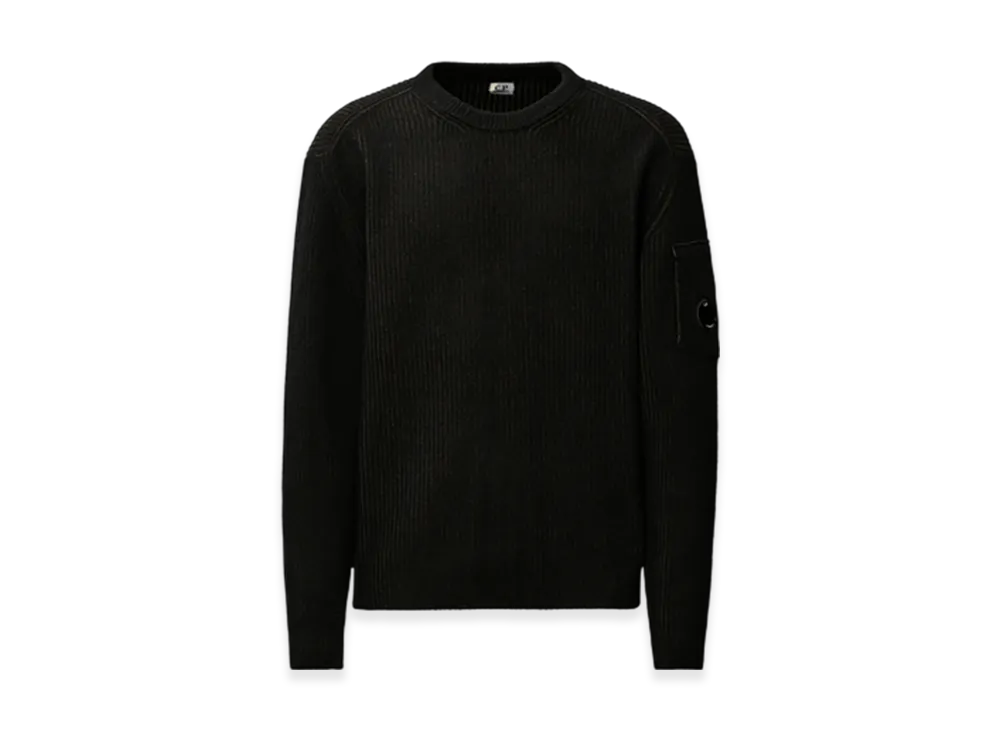 C.P. Company Fleece Knit Crewneck Lens Sweater "Capers Green"