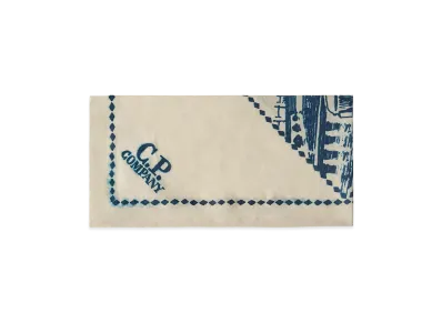C.P. Company Printed Muslin Graphic Bandana "Gauze White"