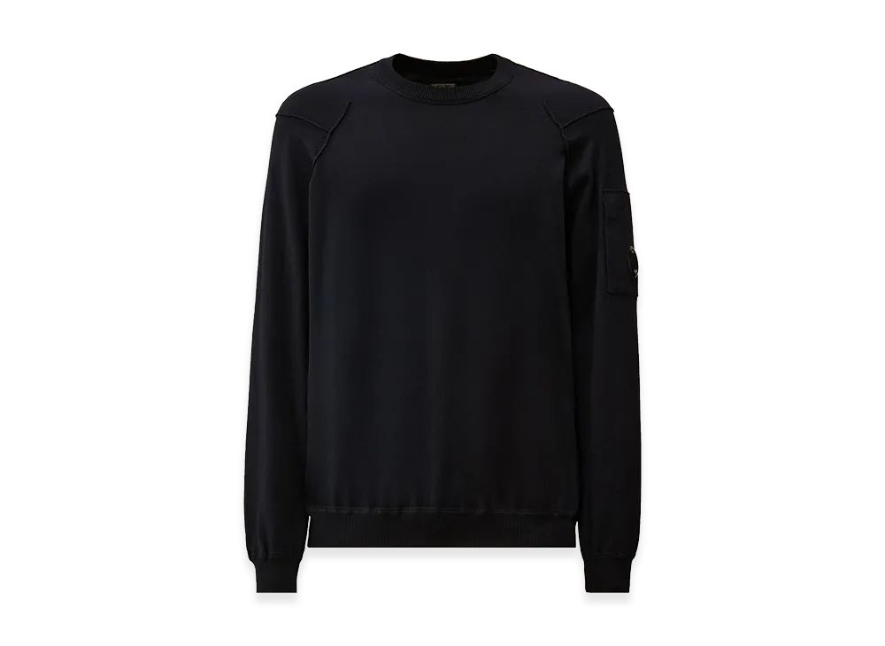 C.P. Company Cotton Sea Island Crewneck Lens Knit "Total Eclipse Blue"