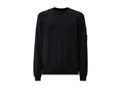 C.P. Company Cotton Sea Island Crewneck Lens Knit "Total Eclipse Blue"