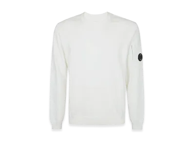 C.P. Company Cotton Sea Island Crewneck Lens Knit "White"