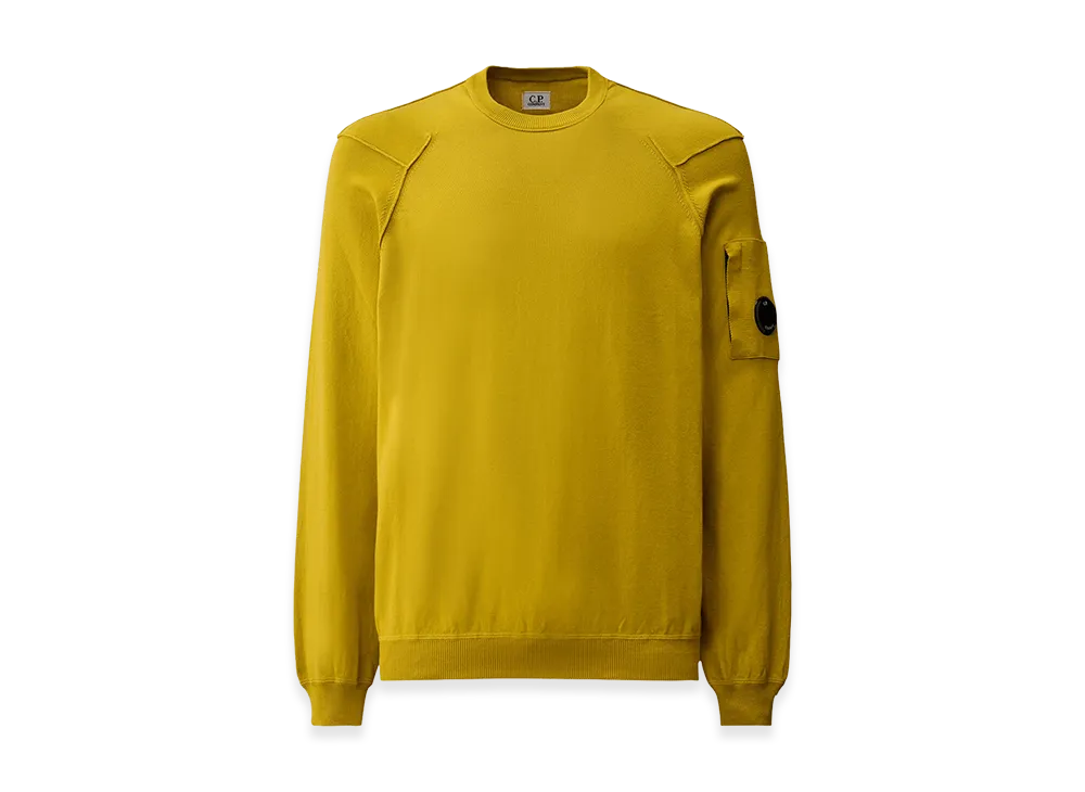 C.P. Company Cotton Sea Island Crewneck Lens Knit "Antique MossYellow"