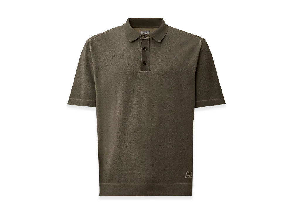 C.P. Company Cotton Crepe Double Dyed Polo "Gunmetal Grey"
