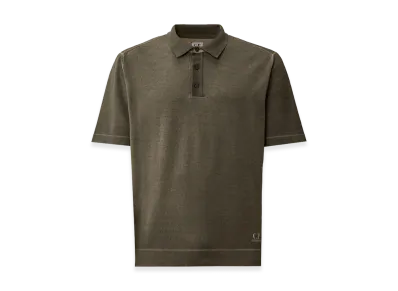C.P. Company Cotton Crepe Double Dyed Polo "Gunmetal Grey"