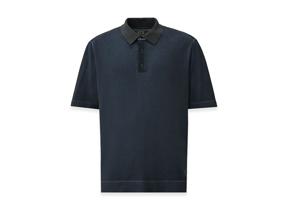 C.P. Company Cotton Crepe Double Dyed Polo "Midnight Navy Blue"