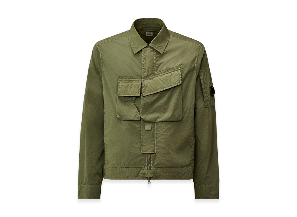 C.P. Company Heavy Chrome-R Zipped Lens Overshirt "Laurel Wreath Green"