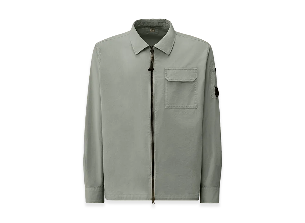 C.P. Company Organic Gabardine Zipped Lens Overshirt "Silver Blue"