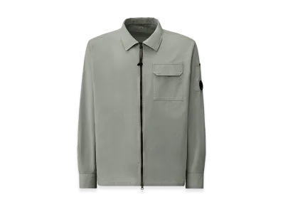 C.P. Company Organic Gabardine Zipped Lens Overshirt "Silver Blue"