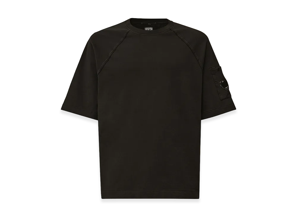 C.P. Company Light Fleece Short Sleeve Sweatshirt "Black"