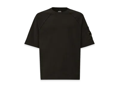 C.P. Company Light Fleece Short Sleeve Sweatshirt "Black"