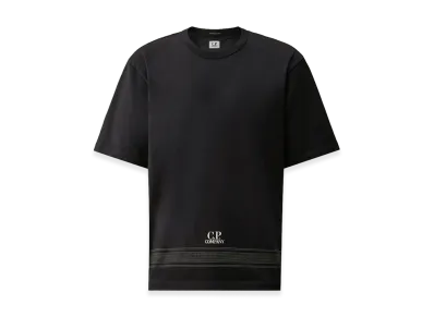 C.P. Company Mercerized Jersey 30/2 Twisted Short Sleeve Embroidery T-Shirt "Total Eclipse Blue"