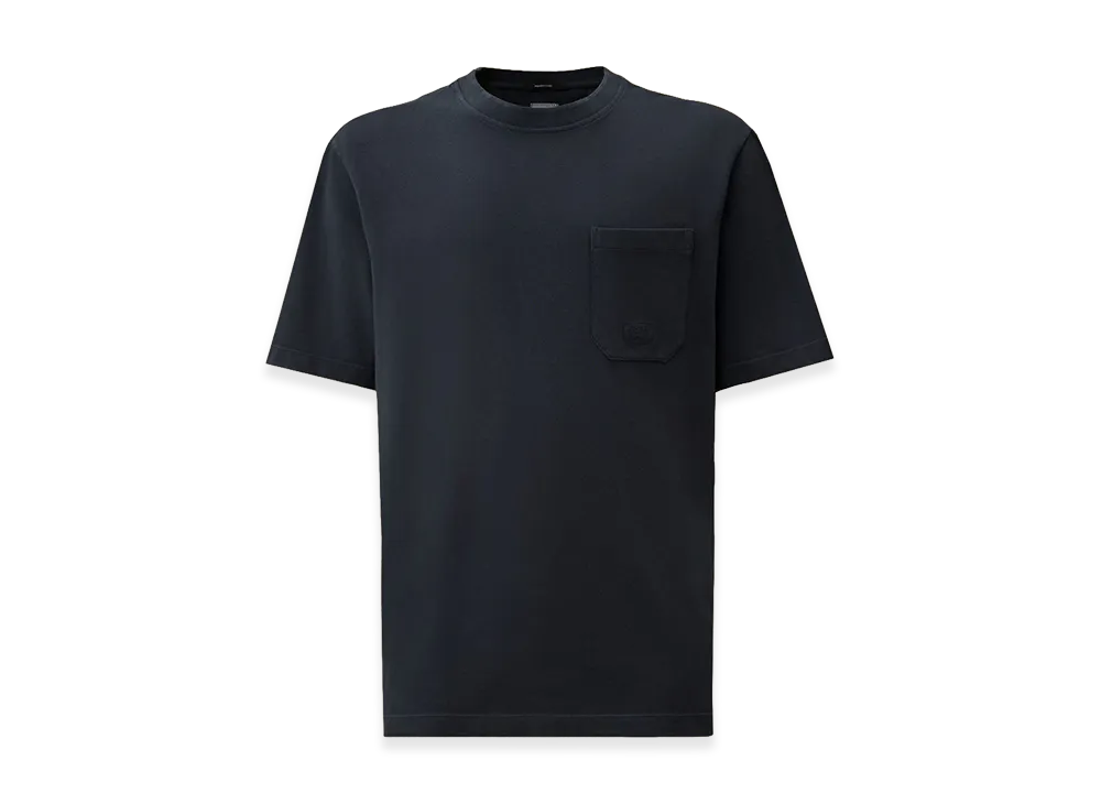 C.P. Company 24/1 Piquet Pigment Dyed Short Sleeve T-Shirt "Midnight Navy Blue"