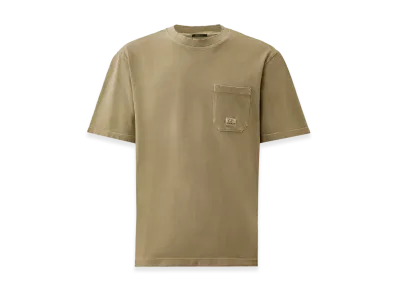 C.P. Company 24/1 Piquet Pigment Dyed Short Sleeve T-Shirt "Moss Gray Green"
