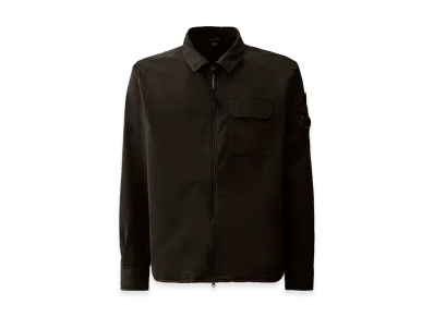 C.P. Company Organic Gabardine Zipped Lens Overshirt "Black"