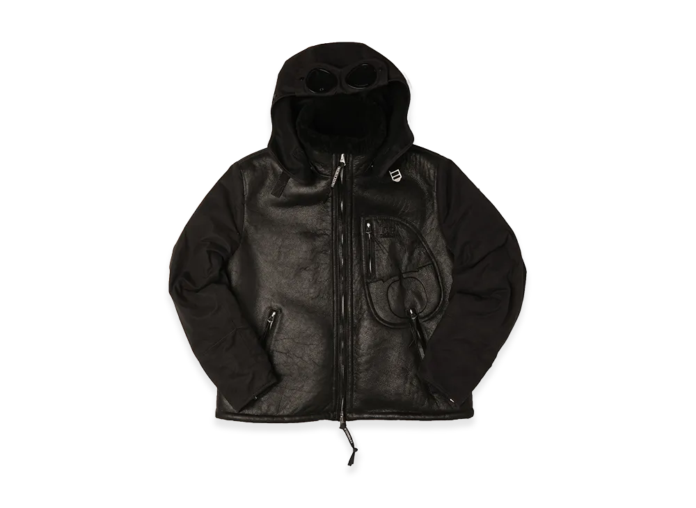 C.P. Company x One Block Down Shearling Jacket "Black"