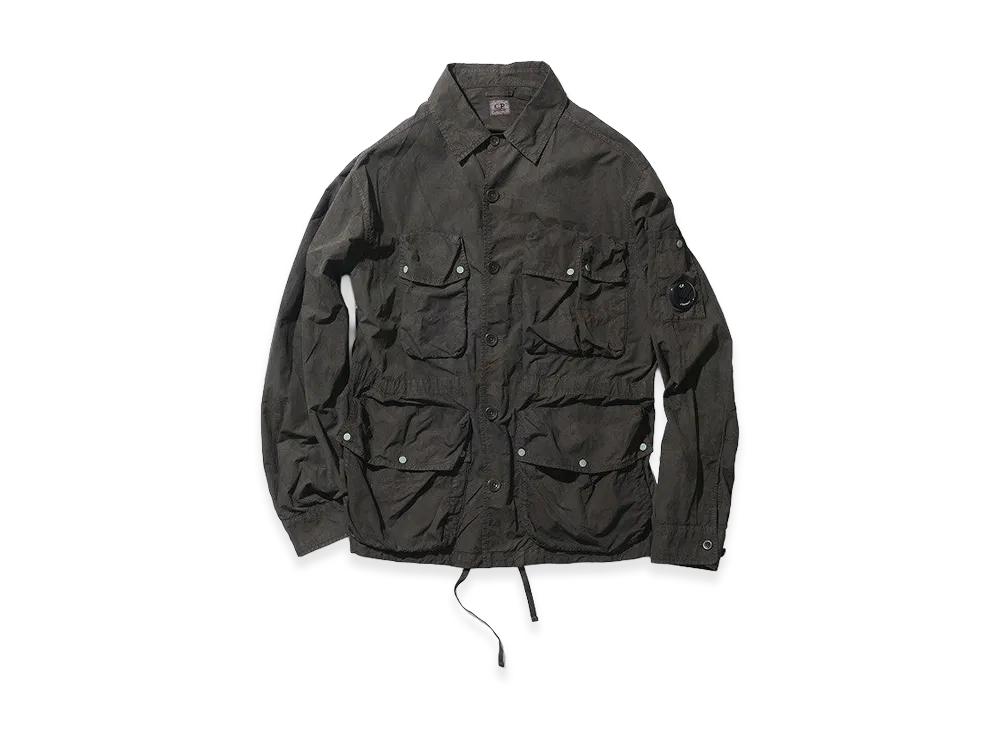 C.P. Company Powered by KUON Flatt Nylon Utility Overshirt "Washed Black"