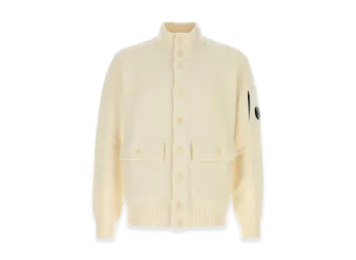 C.P. Company Wool Blend Cardigan "White"