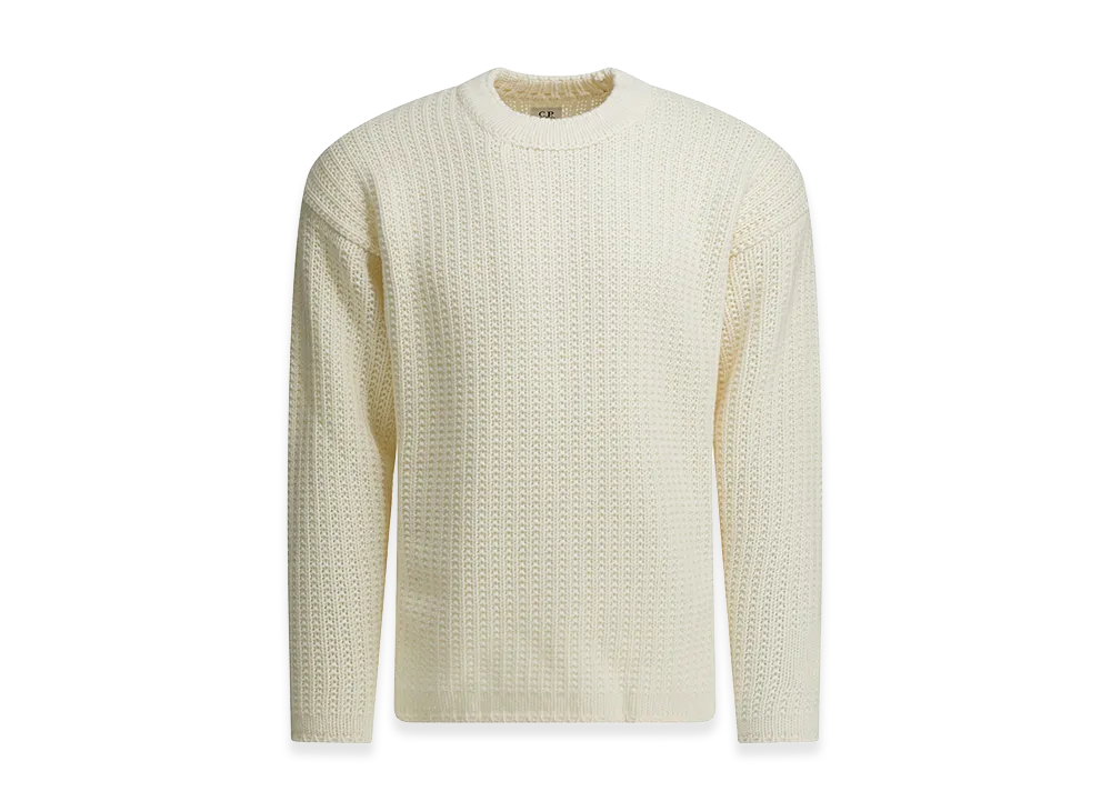 C.P. Company Wool Crew Neck Sweater "White"