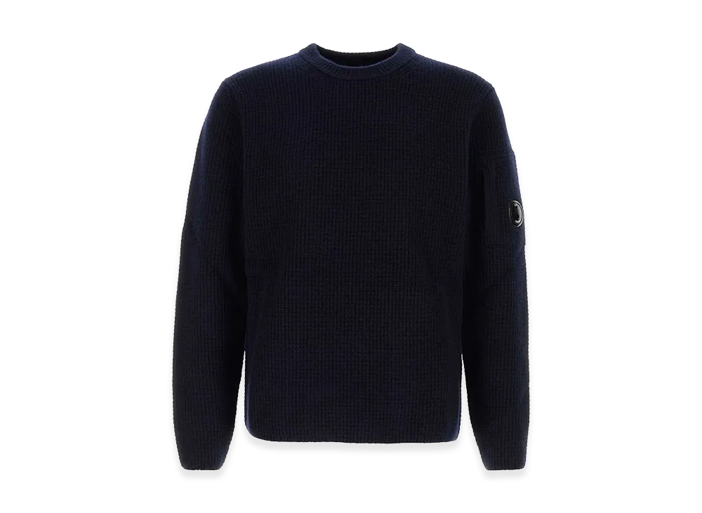 C.P. Company Crew-Neck Sweater With Logo "Blue"