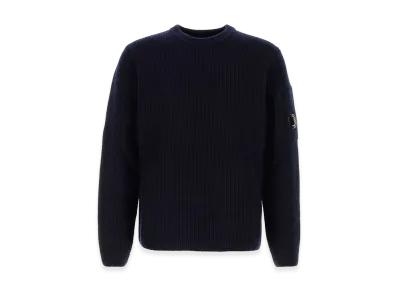 C.P. Company Crew-Neck Sweater With Logo "Blue"