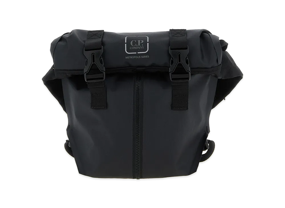 C.P. Company "Metropolis Rubber Reps Mixed Transformable" Sports Backpack "Black"