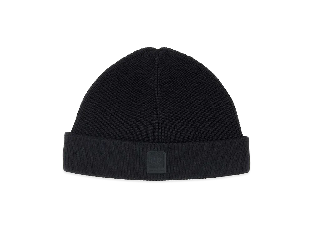 C.P. Company Cotton Beanie Hat "Black"