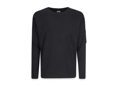 C.P. Company Cotton Sea Island Crewneck Lens Sweater "Black"
