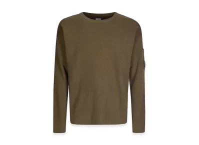 C.P. Company Cotton Sea Island Crewneck Lens Sweater "Green"