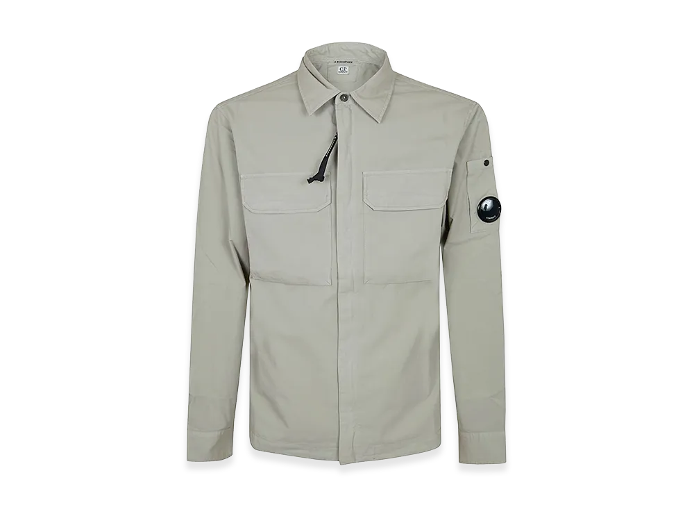 C.P. Company Organic Gabardine Zipped Lens Overshirt "Dove"