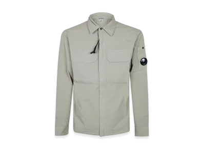 C.P. Company Organic Gabardine Zipped Lens Overshirt "Dove"