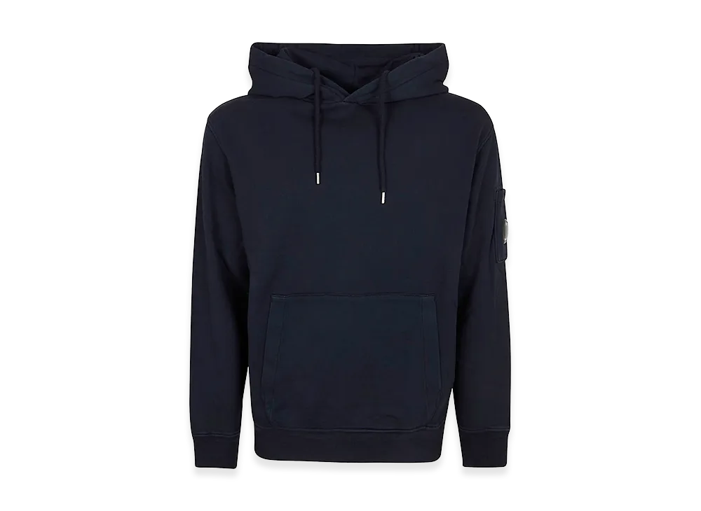 C.P. Company Cotton Diagonal Fleece Hooded Lens Sweatshirt "Total"