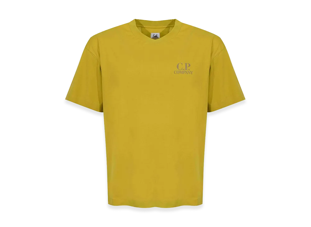 C.P. Company Antique Moss Cotton Jersey Logo T-Shirt "Mustard"