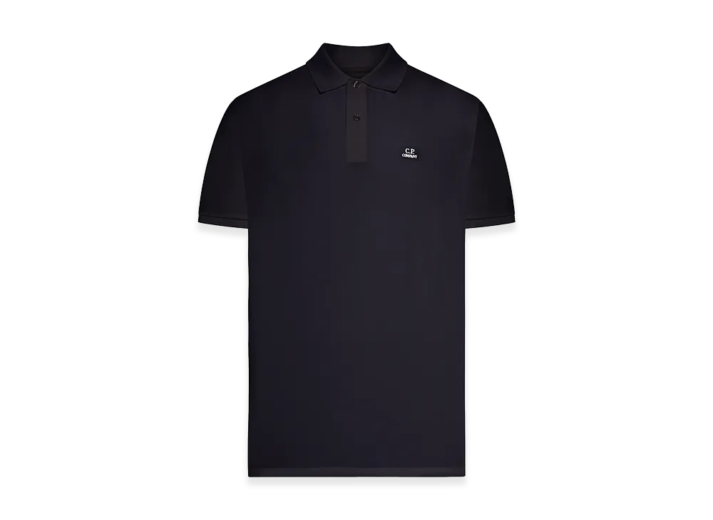 C.P. Company Short-Sleeved Polo Shirt In Stretch Piquet "Blue"