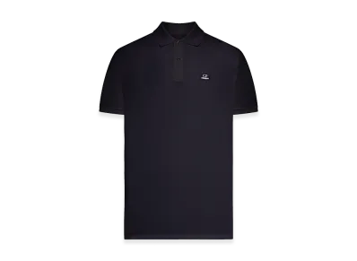 C.P. Company Short-Sleeved Polo Shirt In Stretch Piquet "Blue"