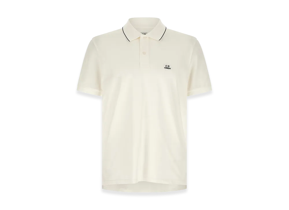 C.P. Company Logo Patch Polo Shirt "White"
