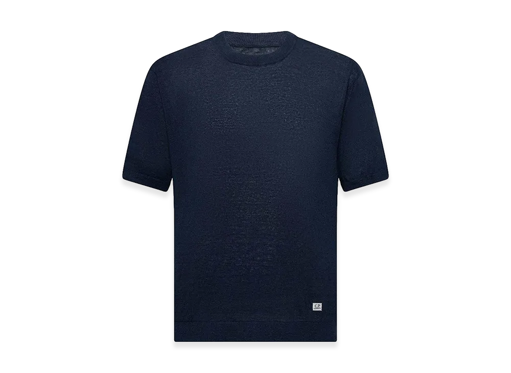 C.P. Company Linen Knit Crewneck T-Shirt "Navy Blue"