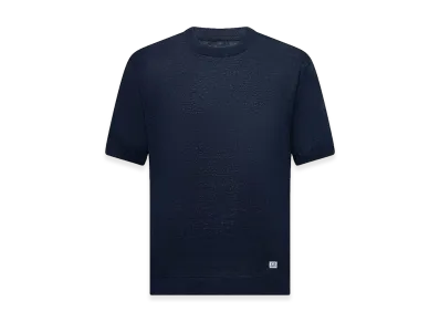 C.P. Company Linen Knit Crewneck T-Shirt "Navy Blue"