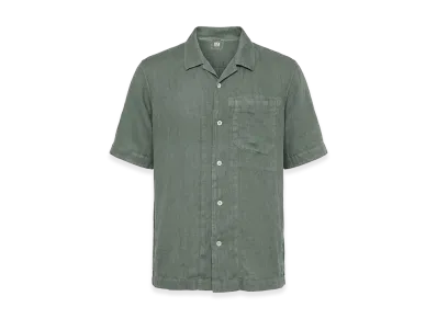 C.P. Company Short-Sleeved Linen Shirt "Green"