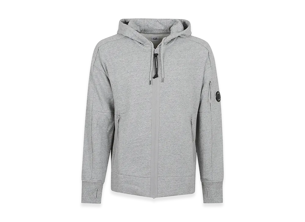 C.P. Company Diagonal Raised Fleece Full Zip Hooded Sweatshirt "Greystone"