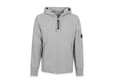 C.P. Company Diagonal Raised Fleece Full Zip Hooded Sweatshirt "Greystone"
