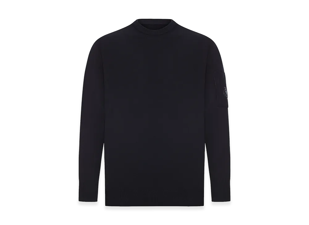 C.P. Company Crew Neck Sweater In Extrafine Merino Wool "Black"
