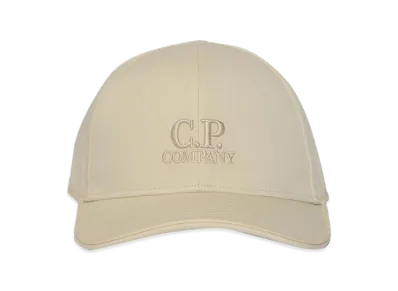 C.P. Company Cotton Baseball Hat With Frozen Dew Logo "Beige"