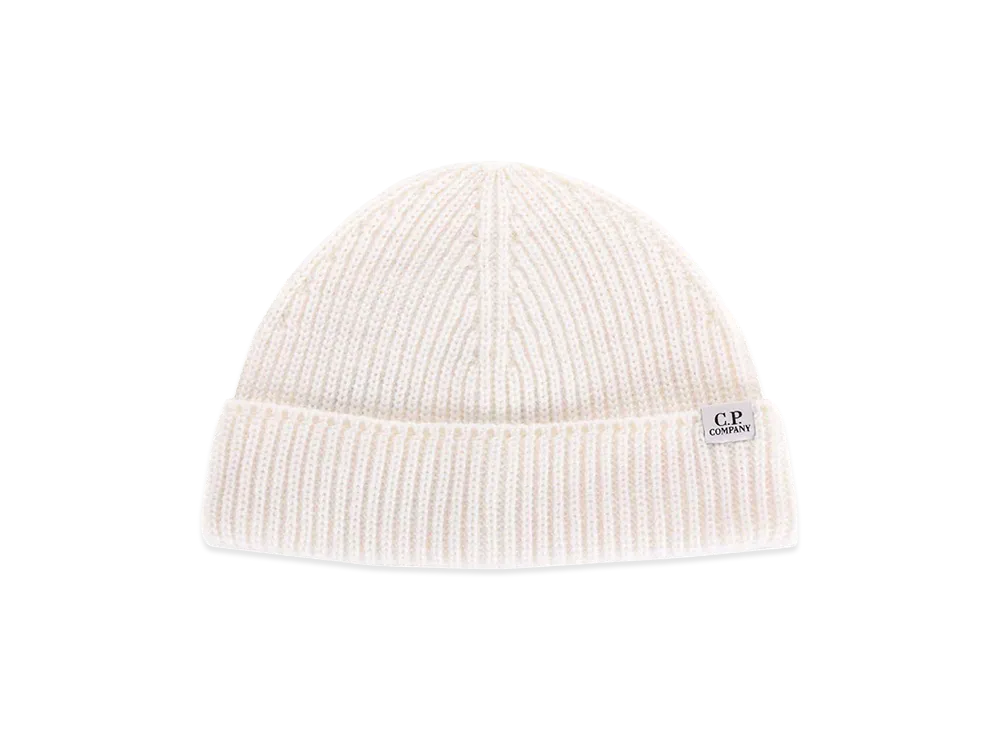 C.P. Company Ribbed Wool Hat "Cream"