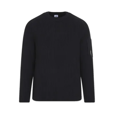 C.P. Company Full Rib Crewneck "Black"