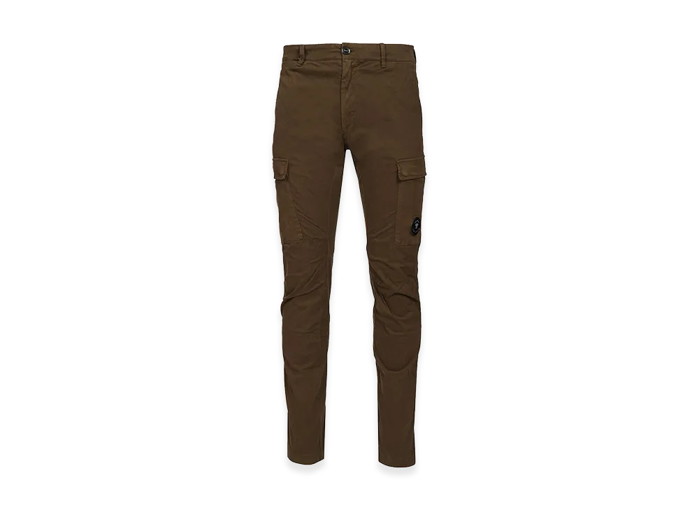 C.P. Company Cargo Trousers Made of Stretch Cotton Satin "Green"