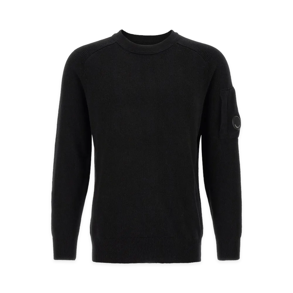 C.P. Company Lambswool Grs Sweater with Lens Detail "Black"