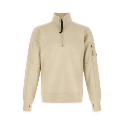 C.P. Company Diagonal Raised Sweatshirt with Lens Detail "Beige"