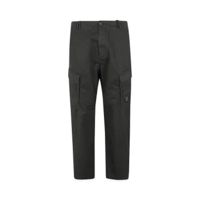C.P. Company Cotton Gabardine Loose Seamless Cargo Pants "Raven"