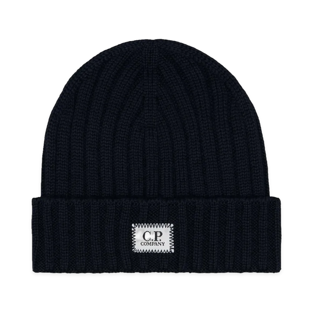 C.P. Company Ribbed Wool Hat "Black"