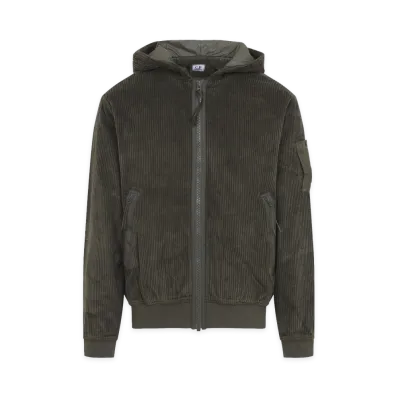 C.P. Company Ivygreen Cordoury Full Zip Sweatshirt "Ivy Green"